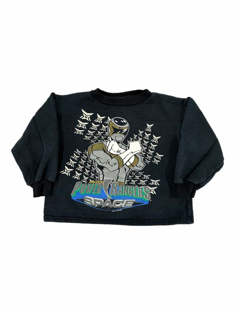 Vintage 1998 Saban's Power Rangers In Space Silver Ranger Kids Sweatshirt